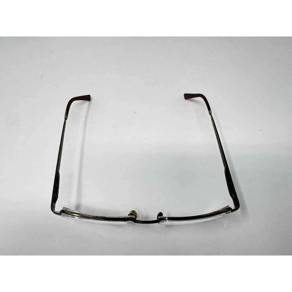 Enhance 3777 Brown Metal Semi Rimless Eyeglass Frames 55-17-145